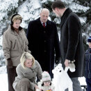The Royal Familiy at Skaugum - Photograph on the occasion of Princess Ingrid Alexandra's first birthday (Photo: Jon Eeg / Scanpix)
